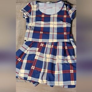 Girls crop top and matching skirt .